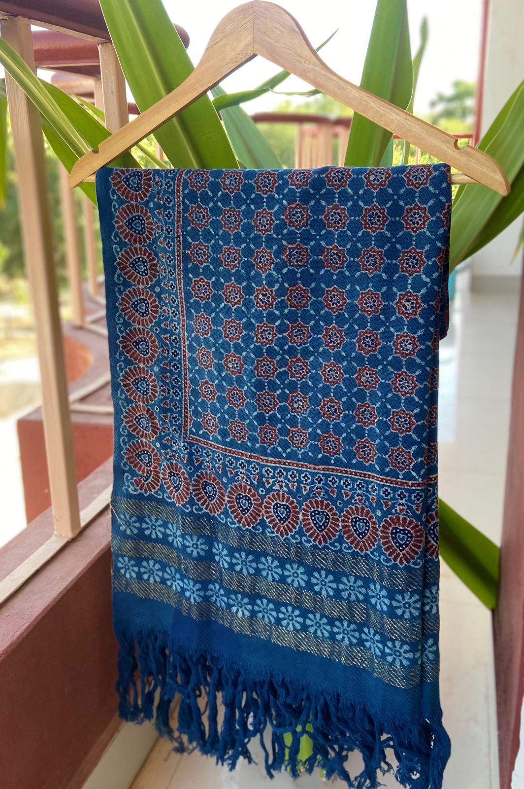 Ajrakh Handblock Printed Dupatta