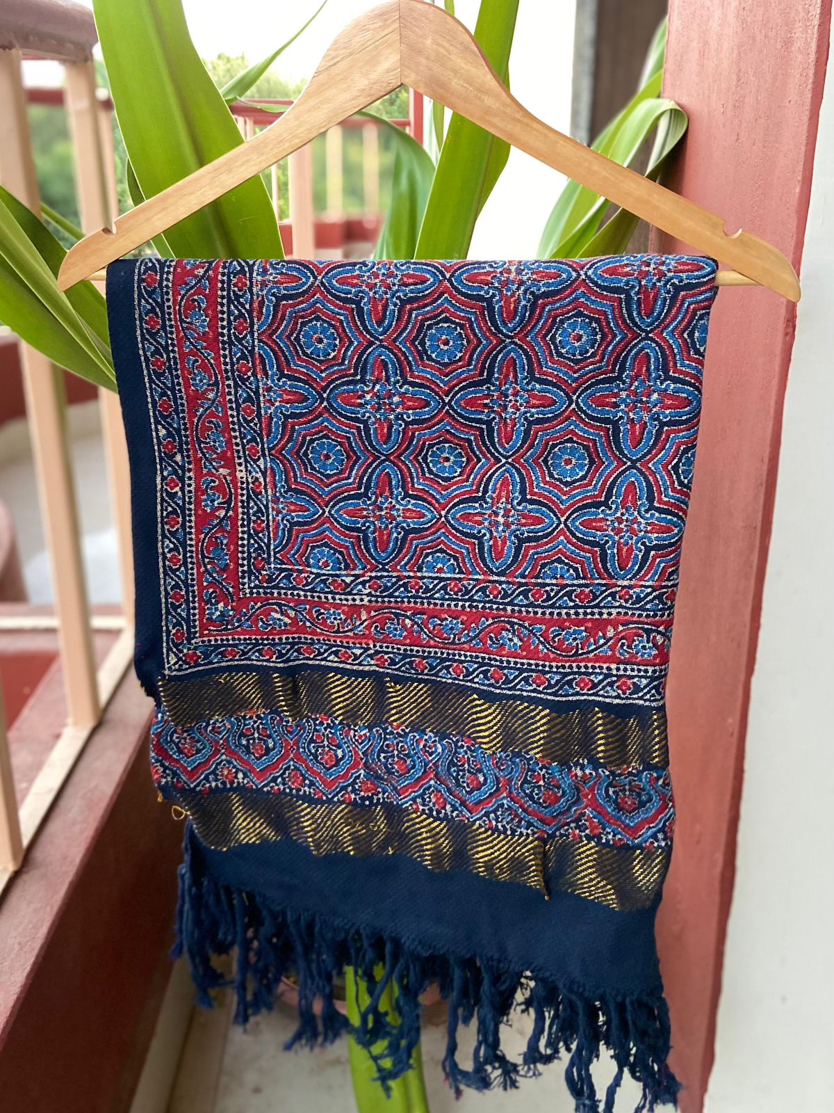 Ajrakh Handblock Printed Dupatta