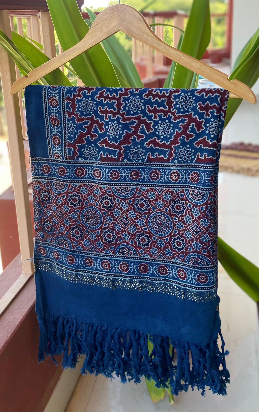 Ajrakh Handblock Printed Dupatta