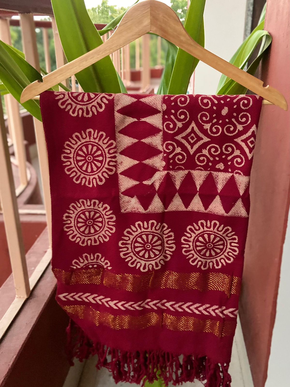 Gulnaar Ajrakh Handblock Dupatta