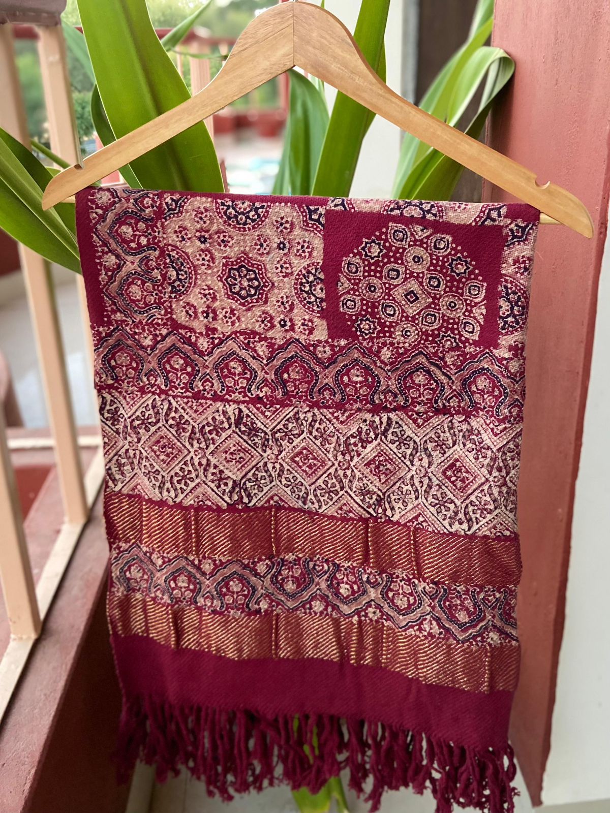 Gulnaar Ajrakh Handblock Dupatta