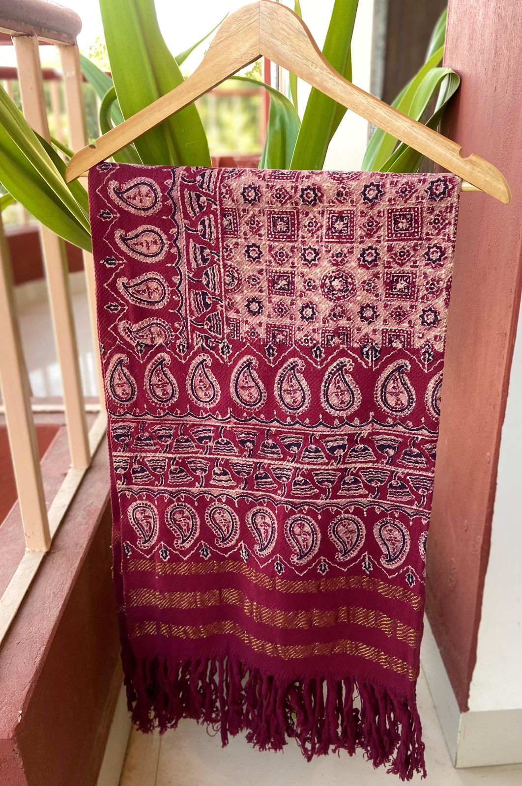 Ajrakh Handblock Printed Dupatta