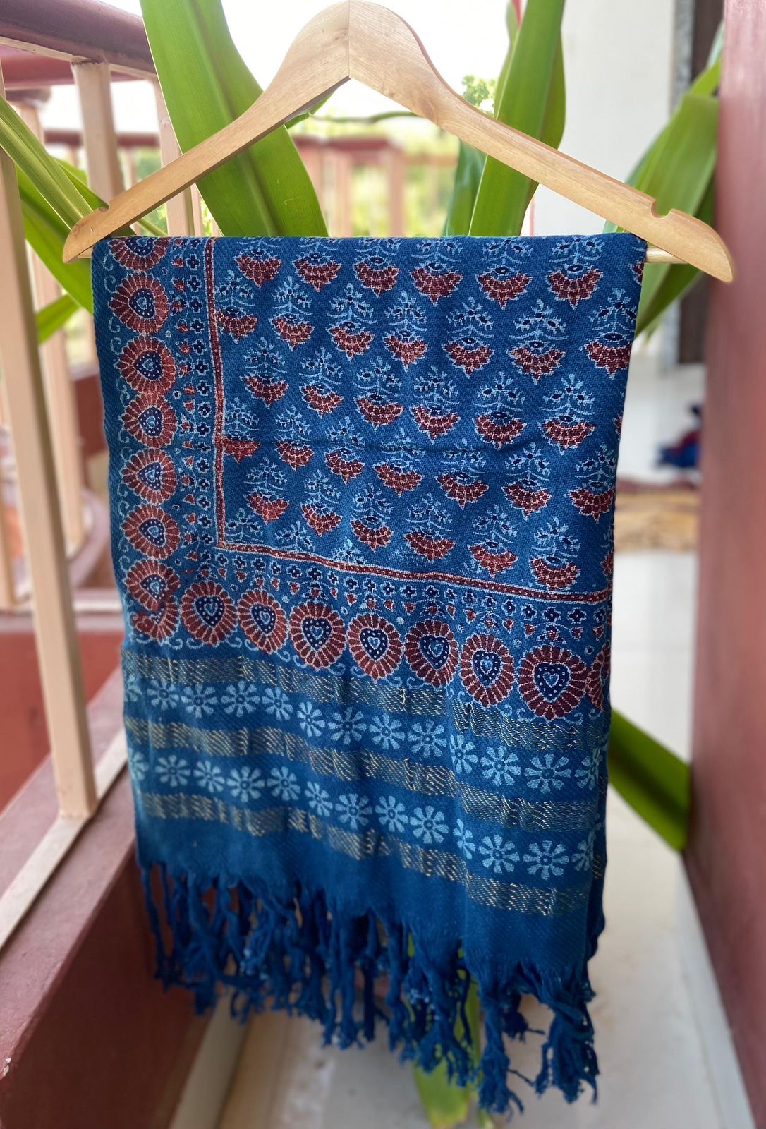 Ajrakh Handblock Printed Dupatta