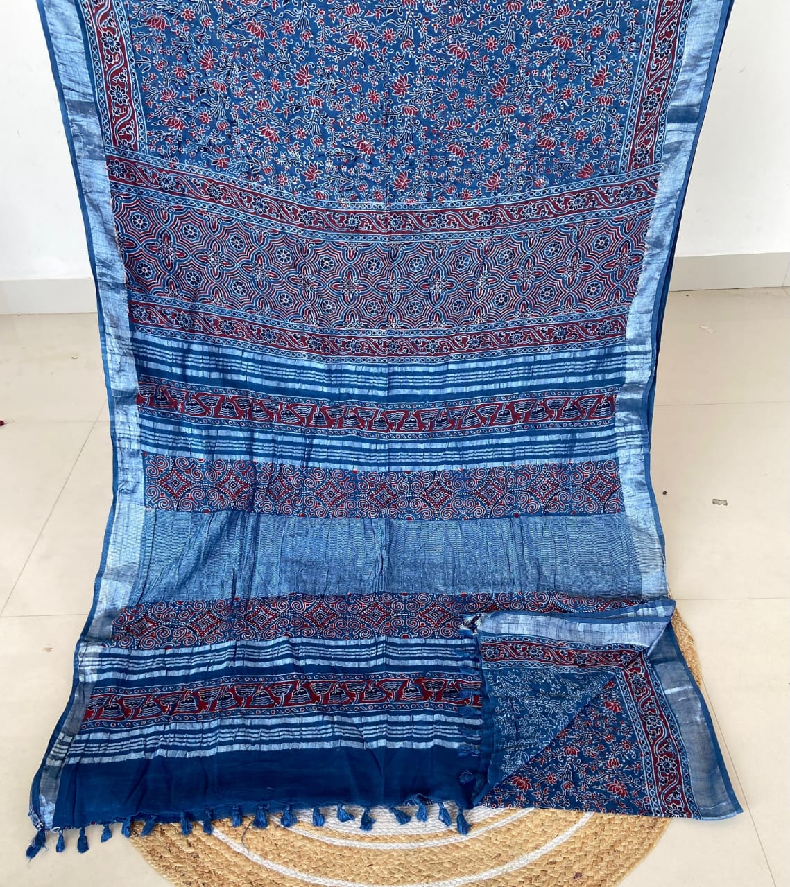 Azrakh Print Hand Block Print Saree