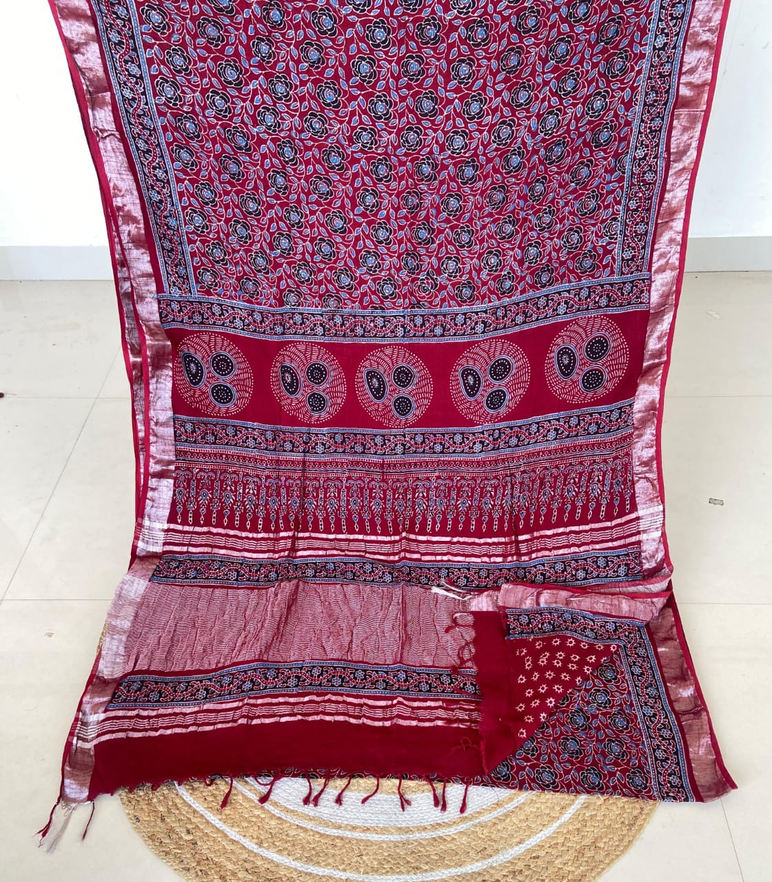 Azrakh Print Hand Block Print Saree