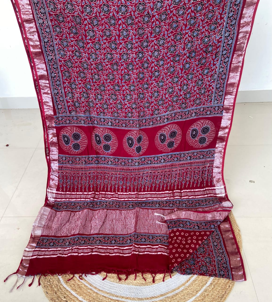 Azrakh Print Hand Block Print Saree