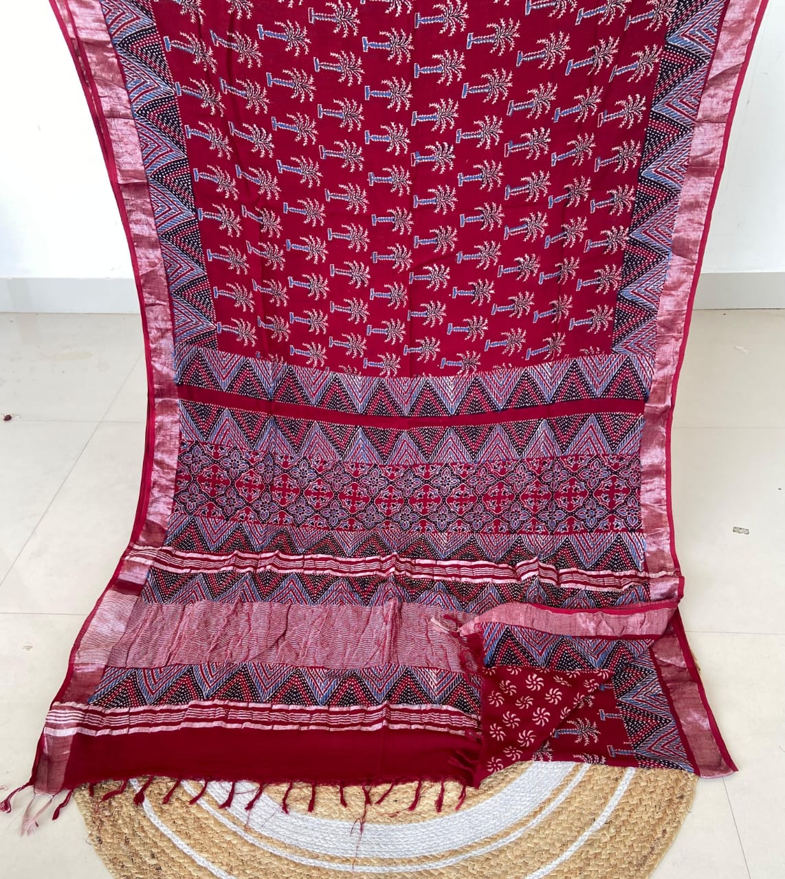Azrakh Print Hand Block Print Saree