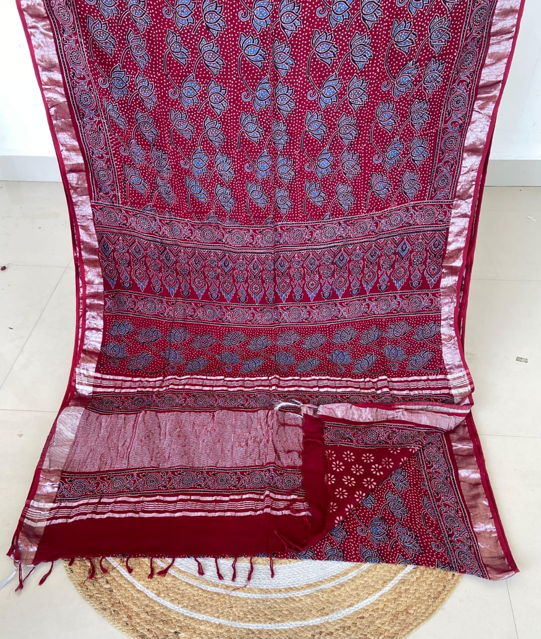 Azrakh Print Hand Block Print Saree