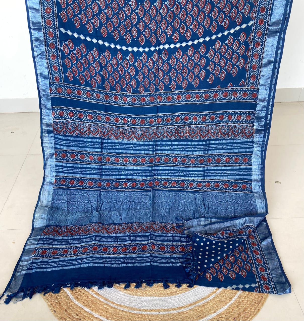 Azrakh Print Hand Block Print Saree