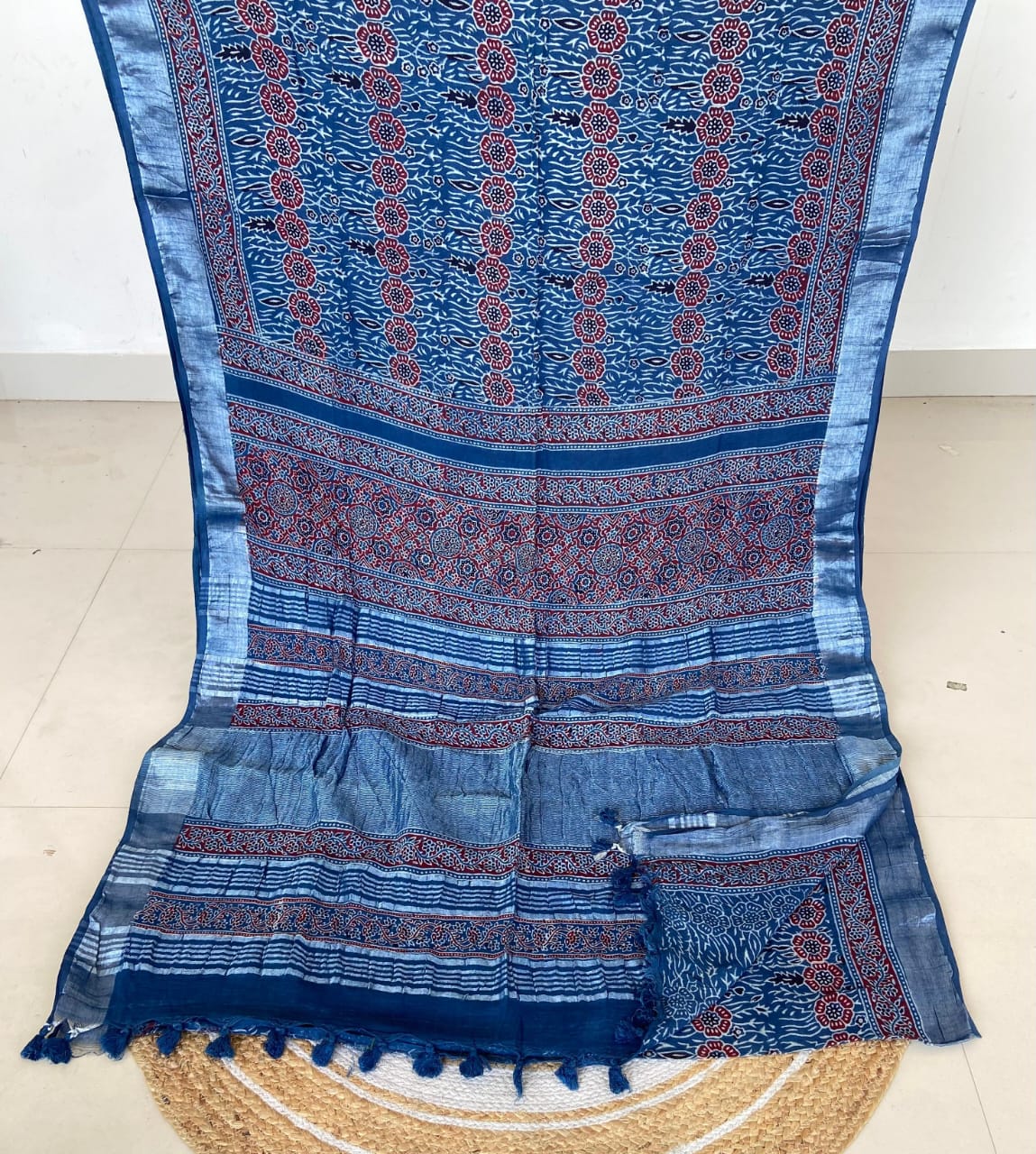 Azrakh Print Hand Block Print Saree