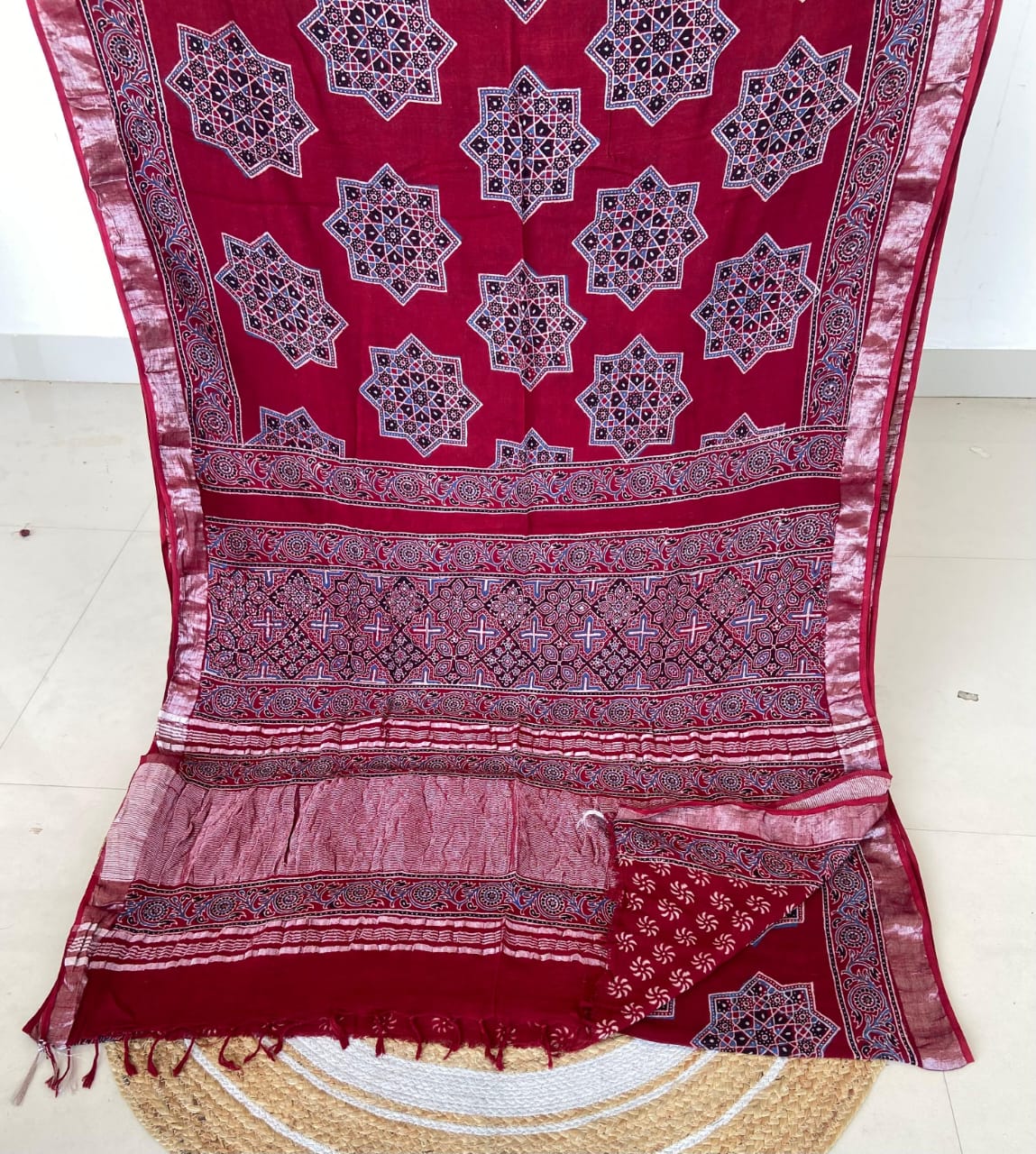 Azrakh Print Hand Block Print Saree