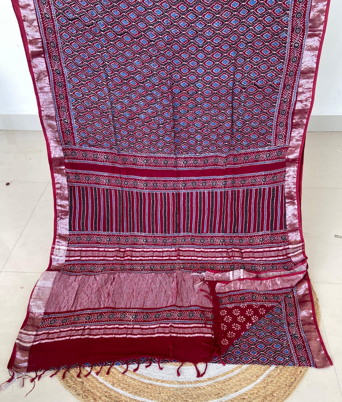 Azrakh Print Hand Block Print Saree
