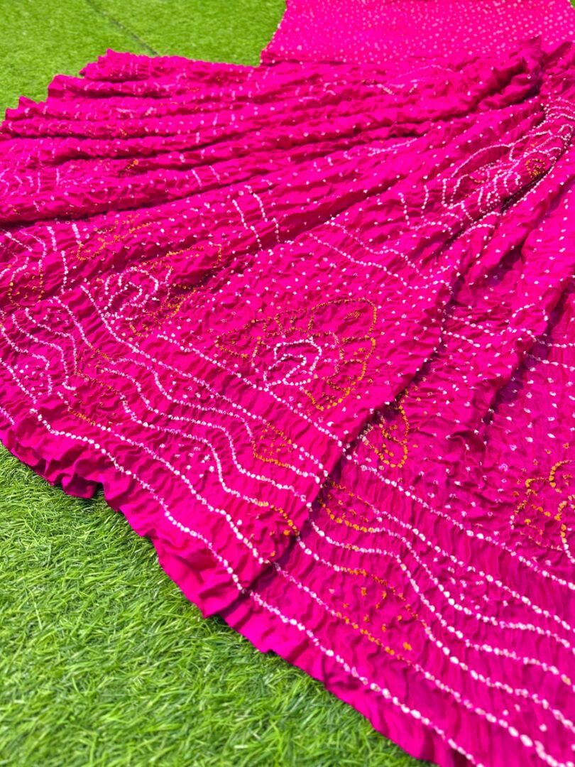 Gajji Silk Bandhani Lehenga