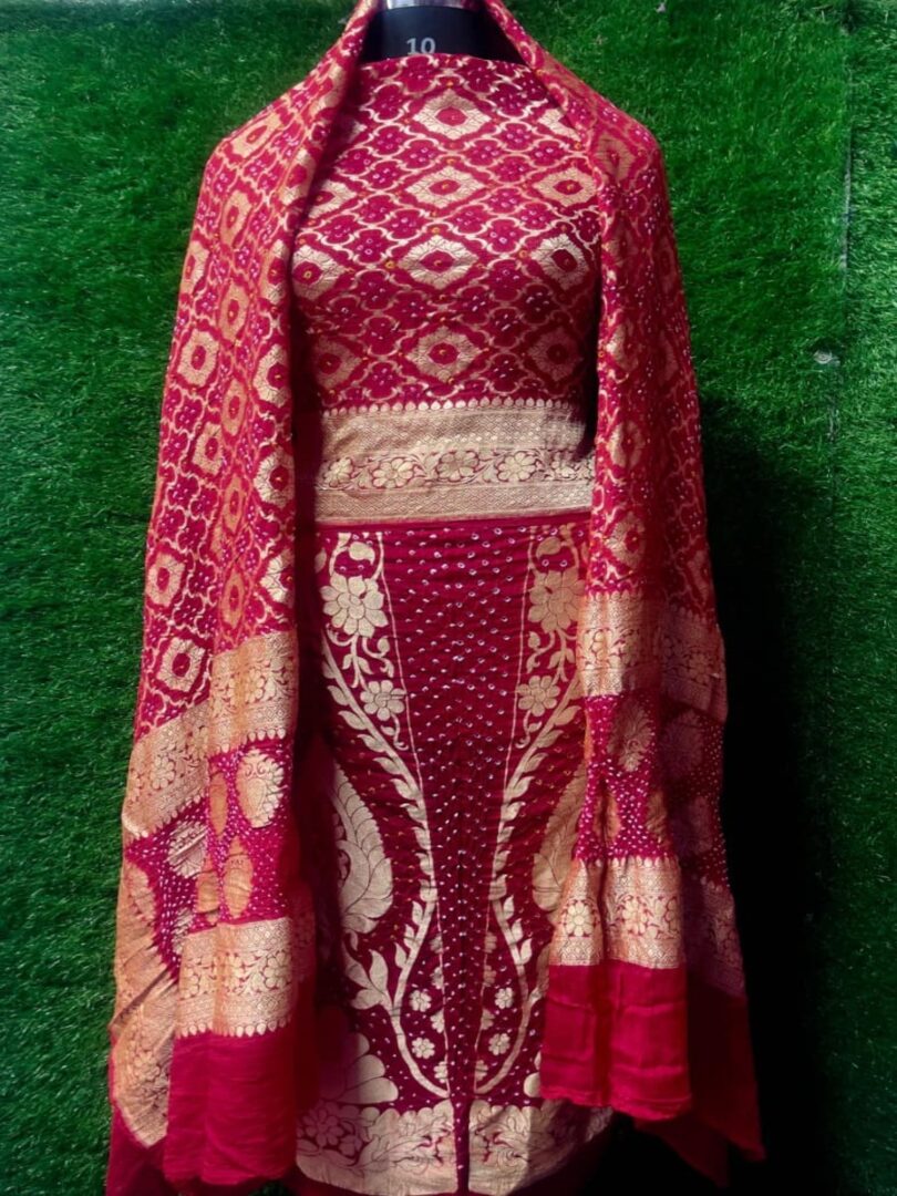 Bandhej Banarasi Georgette Lehenga