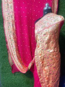 Pure banaras bandhani saree